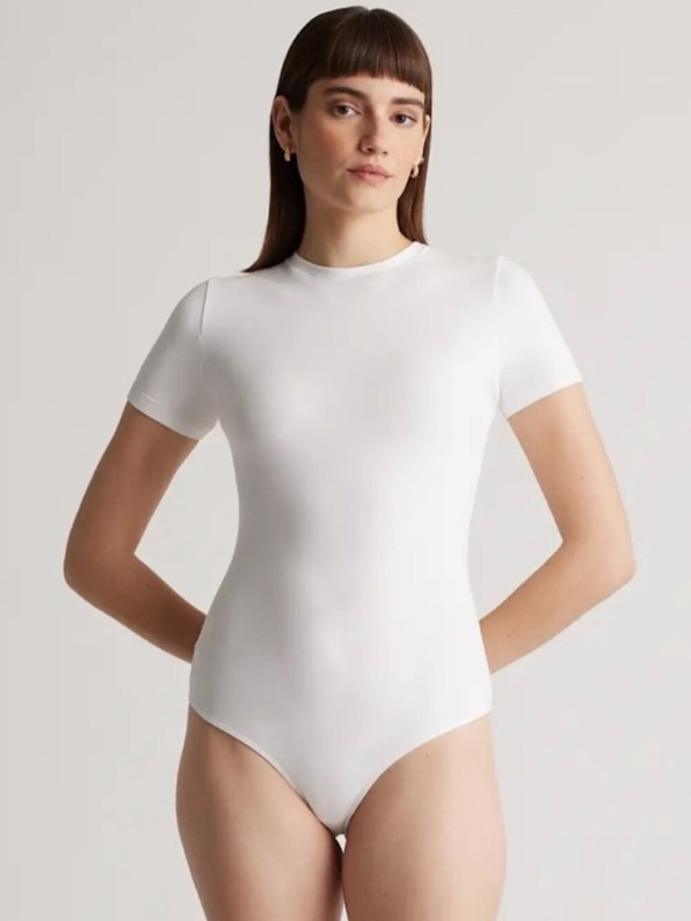 Stretch Cotton Jersey Short Sleeve Bodysuit